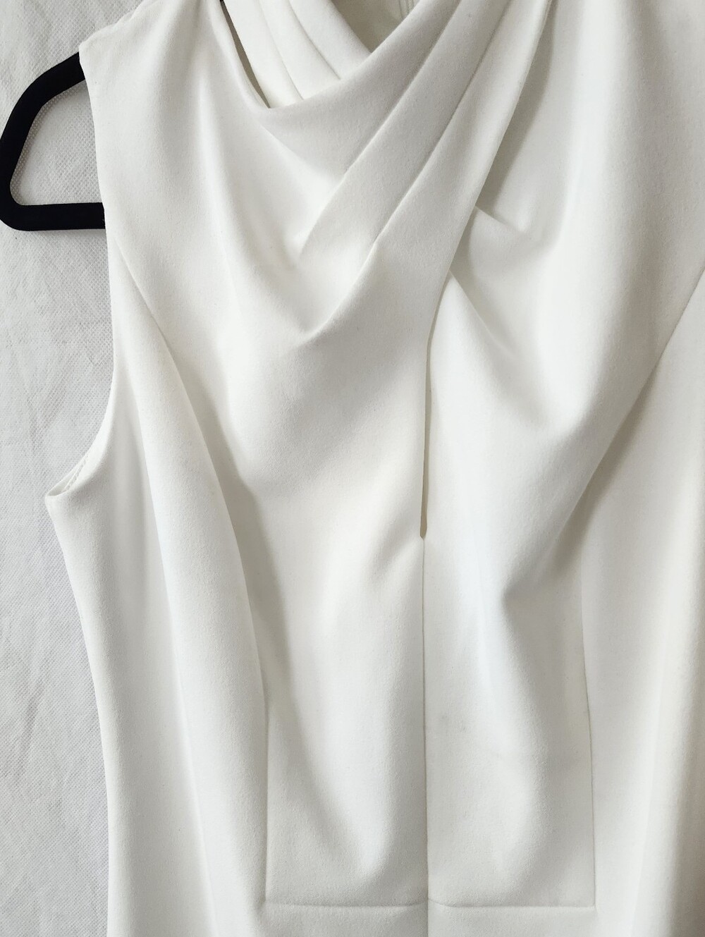 Calvin Klein Sleeveless Cowl Neck Draped Sheath Dress in Cream Sz 6 - Picture 6 of 7